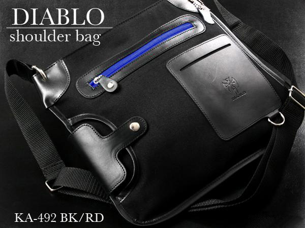 海外で人気爆発!DIABLOのショルダーバック入荷！！デザインだけでなく、使い勝手にもトコトン追求した最高の一品ちょっとしたお出かけにピッタリ！収納部分が多いので、物を仕分けして入れられます。見た目以